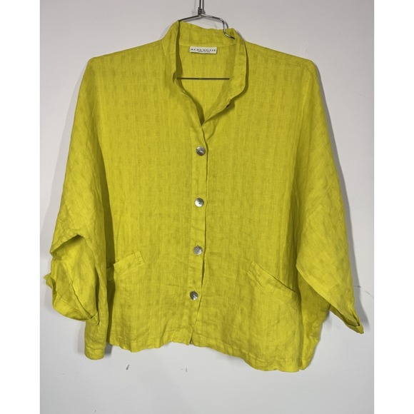 Bryn Walker Women's Danuta Jacket 100% Linen Oversized Relaxed‎ Size M Lagenlook - Picture 1 of 10